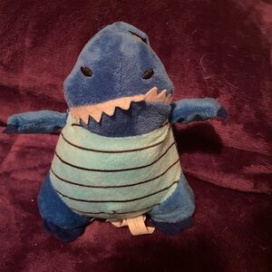 Blue Striped Stuffed Dinosaur Toy